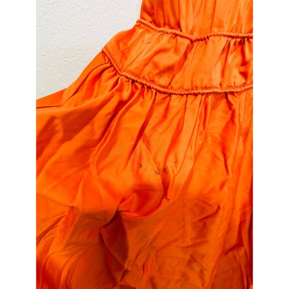 ROKSANDA x RTR Women's Orange Smocked Waist V-Neck Sleeveless Maxi Dress Size 4 - Picture 8 of 16